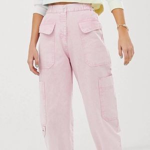 Pink Straight Cargo Pants NWT